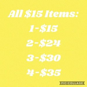 Bundle discount for $15 items